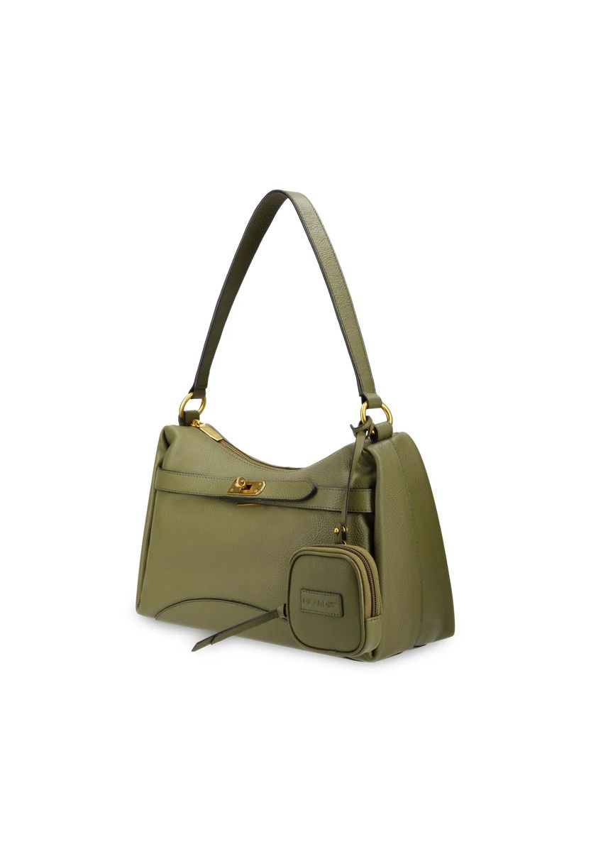 Elegante Leder-Schultertasche in Bogenform