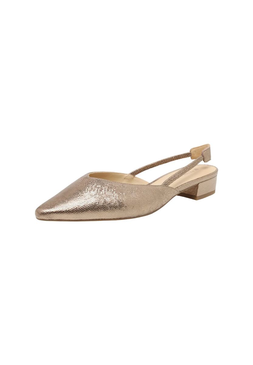 Metallic Slingback-Pumps mit spitzer Kappe