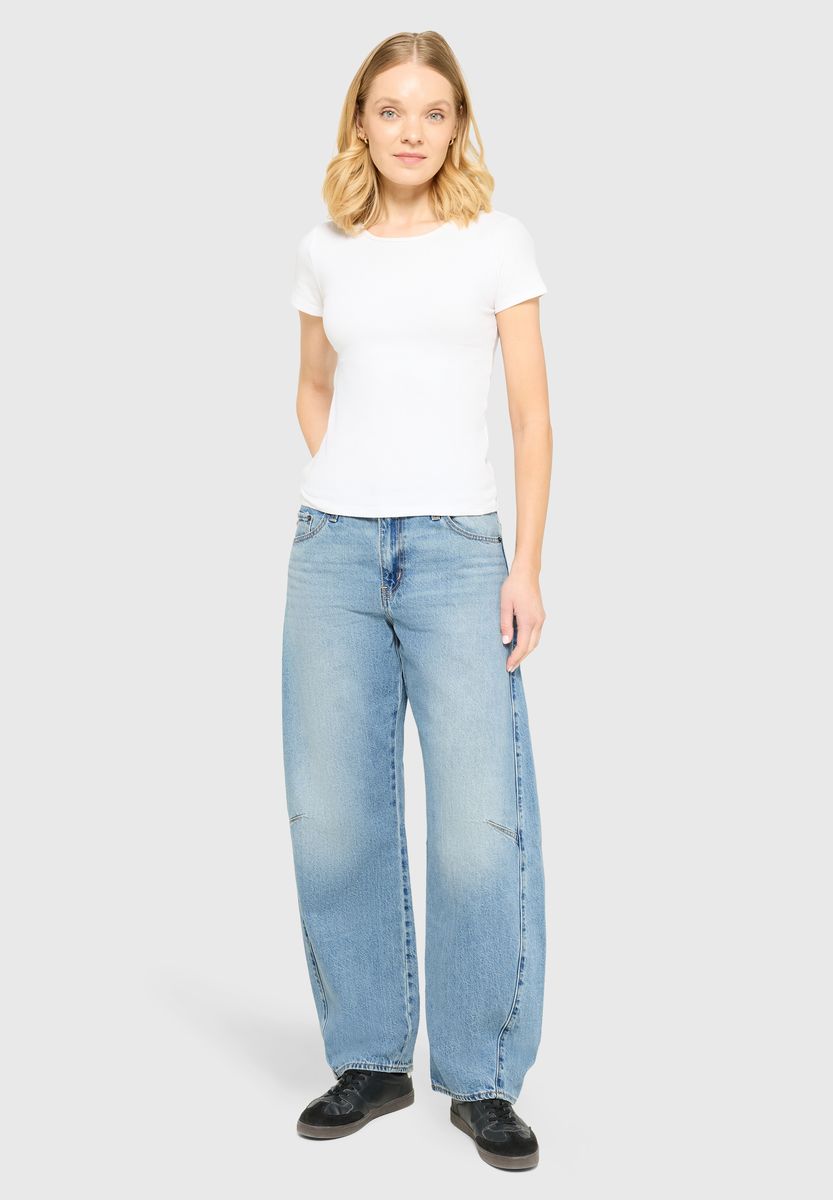 High-Waist Barrel-Leg Jeans