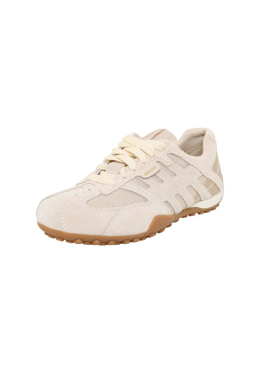Flacher Wildleder- und Mesh-Sneaker
