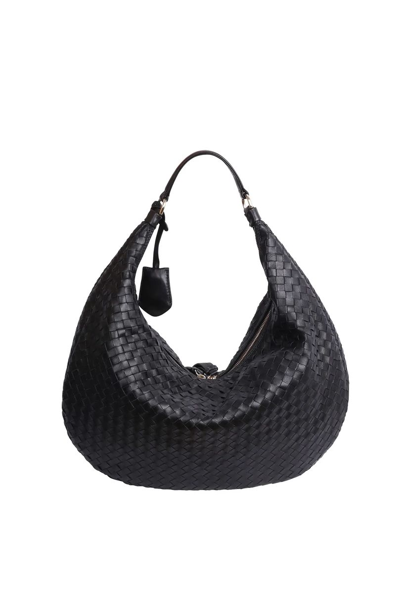 Geflochtene Leder-Hobo-Schultertasche