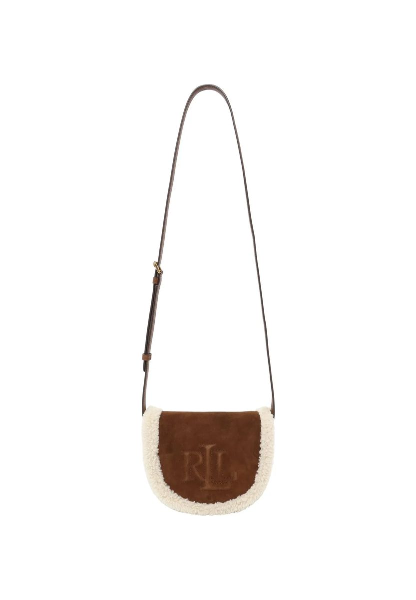 Satteltasche aus Wildleder mit Lammfellbesatz
