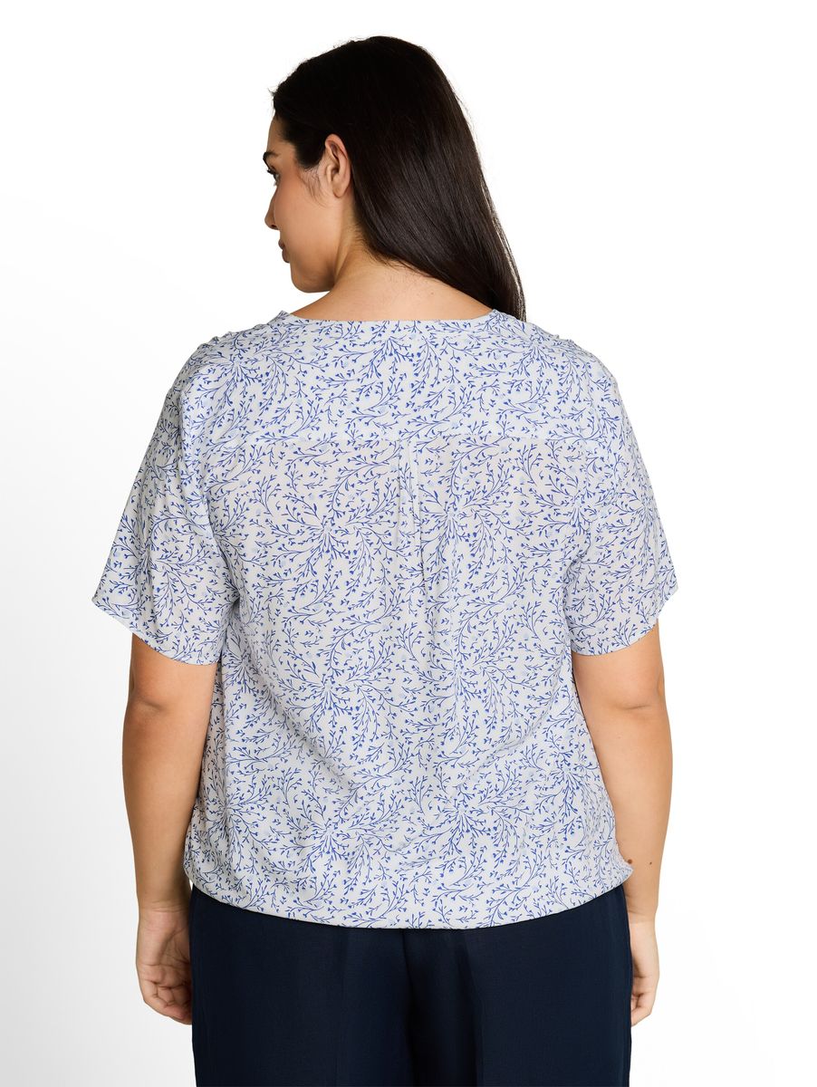 Blumige Shirtbluse mit Gummibund