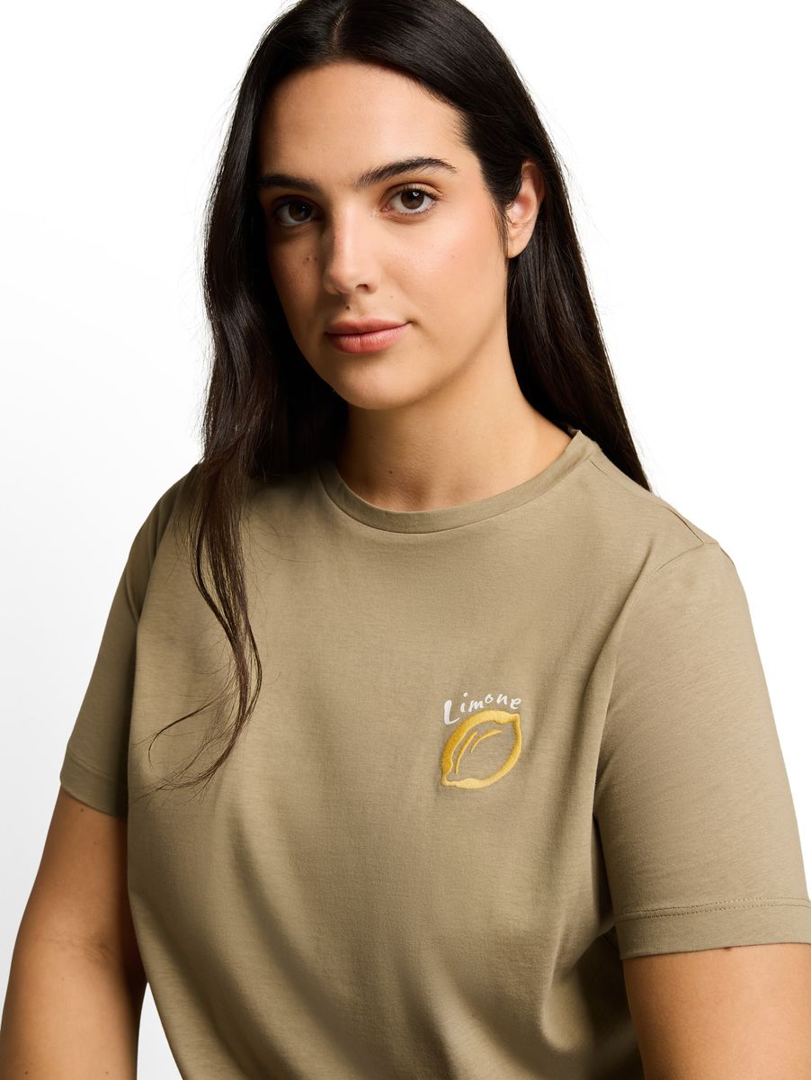 Baumwoll-T-Shirt mit Zitronen-Print