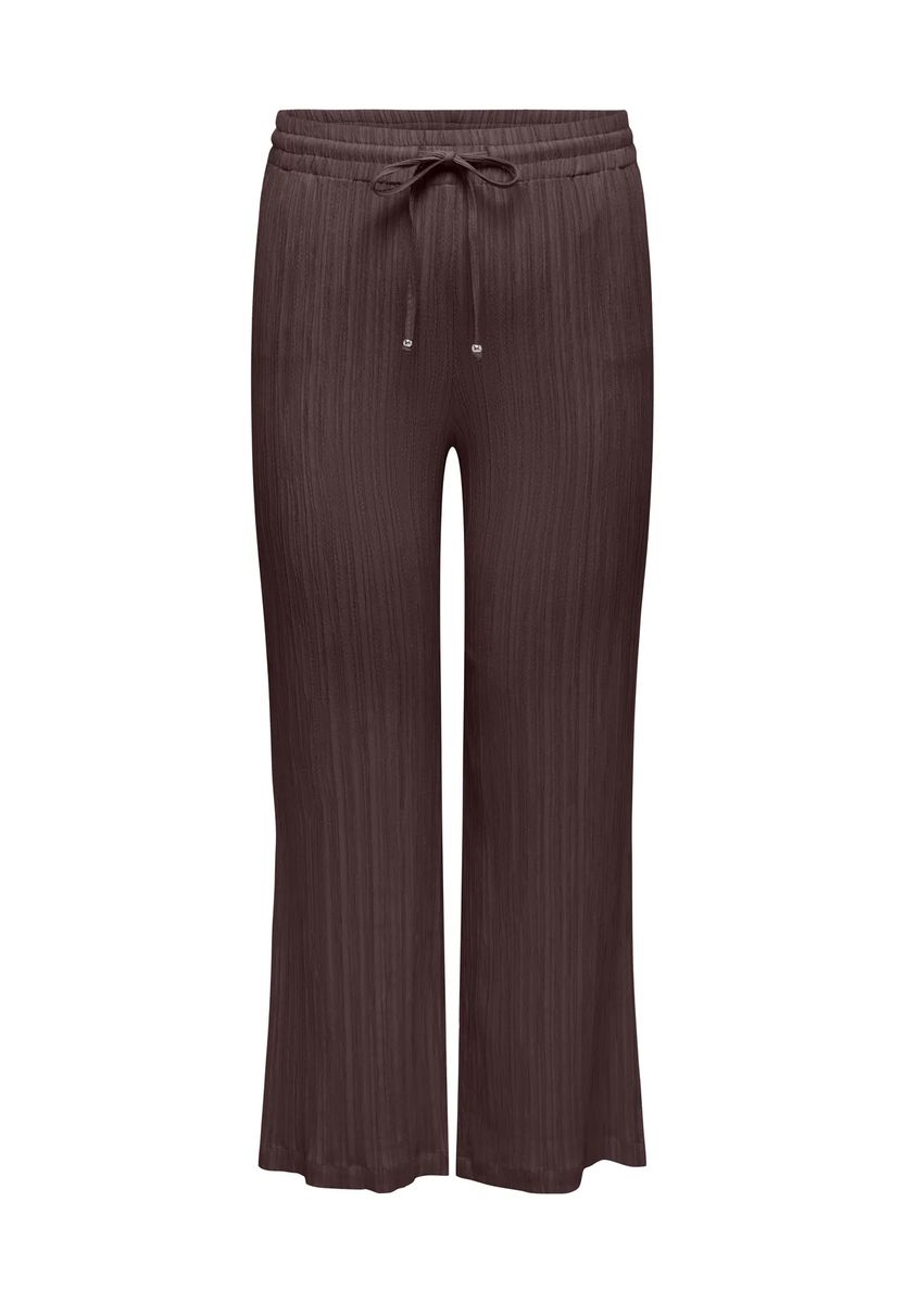 Gerippte Wide-Leg-Hose mit hohem Bund