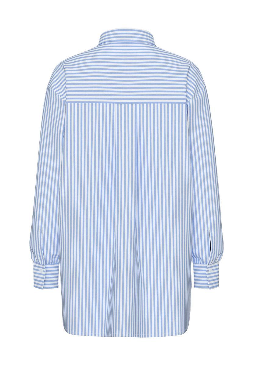Gestreifte Oversize-Bluse mit Brusttaschen