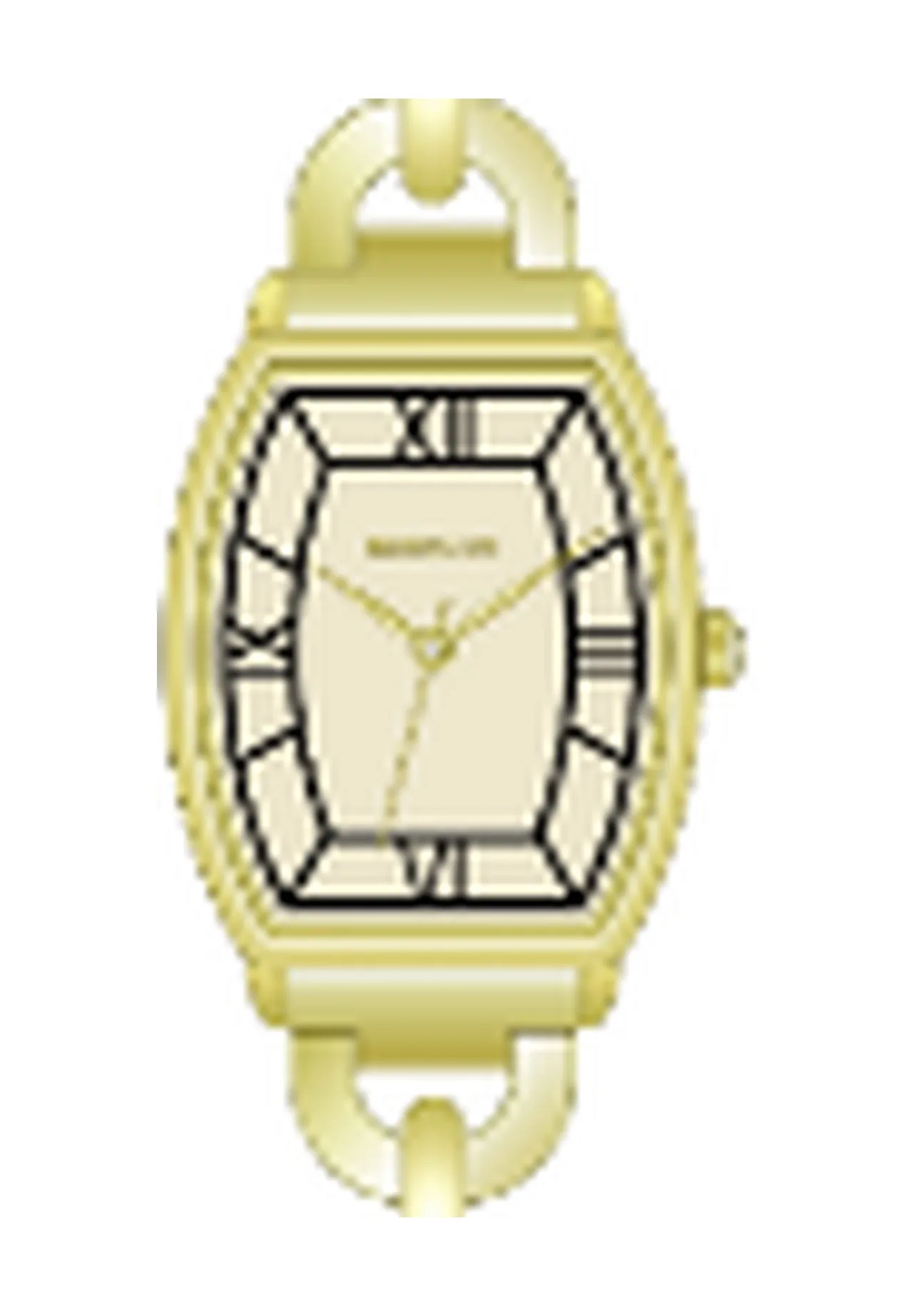 Elegante Tonneau-Uhr mit Schmuckarmband