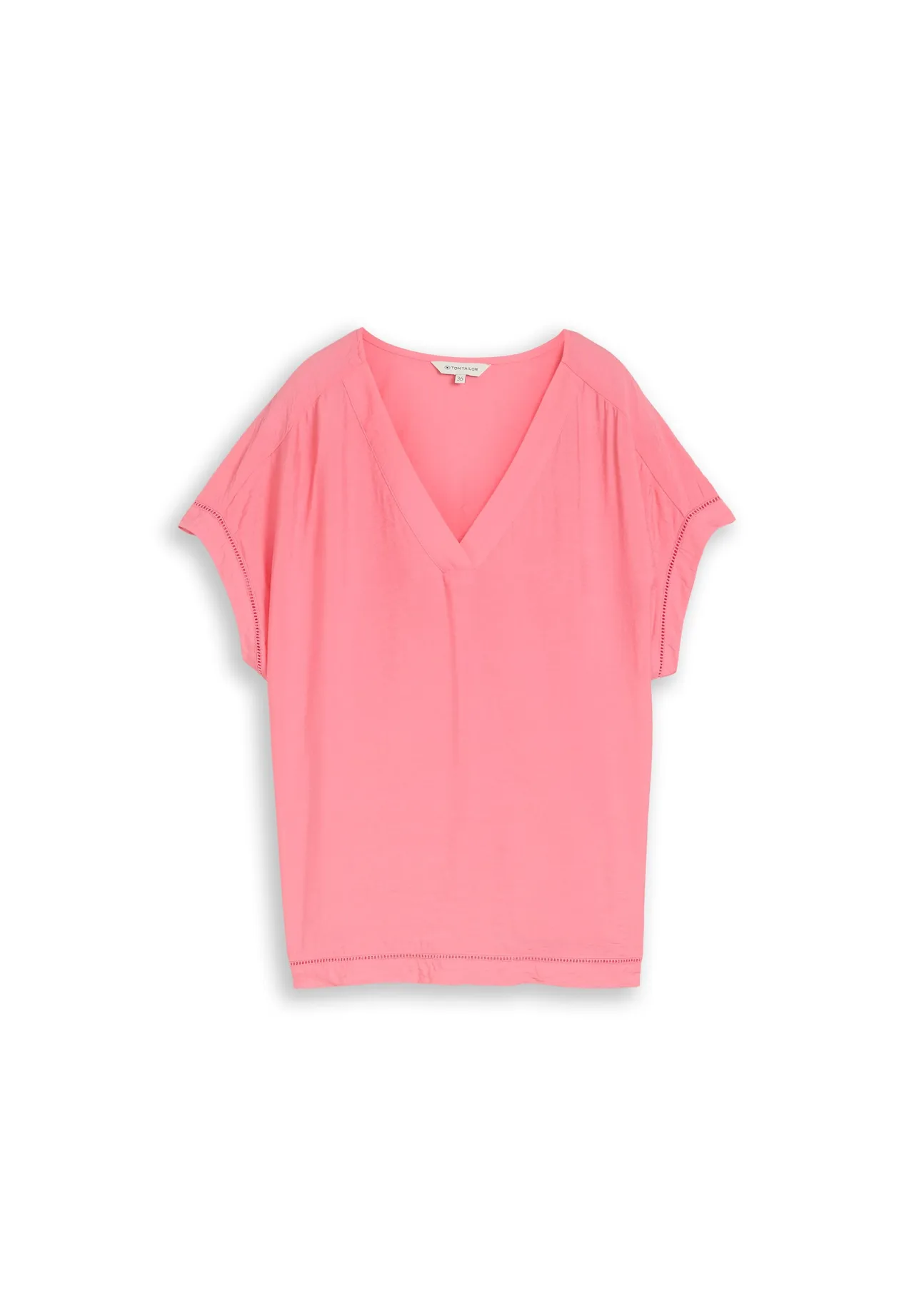 Bluse mit V-Ausschnitt und Lochmuster