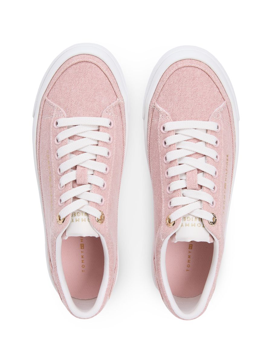Low-Top Canvas-Sneaker mit Plateausohle