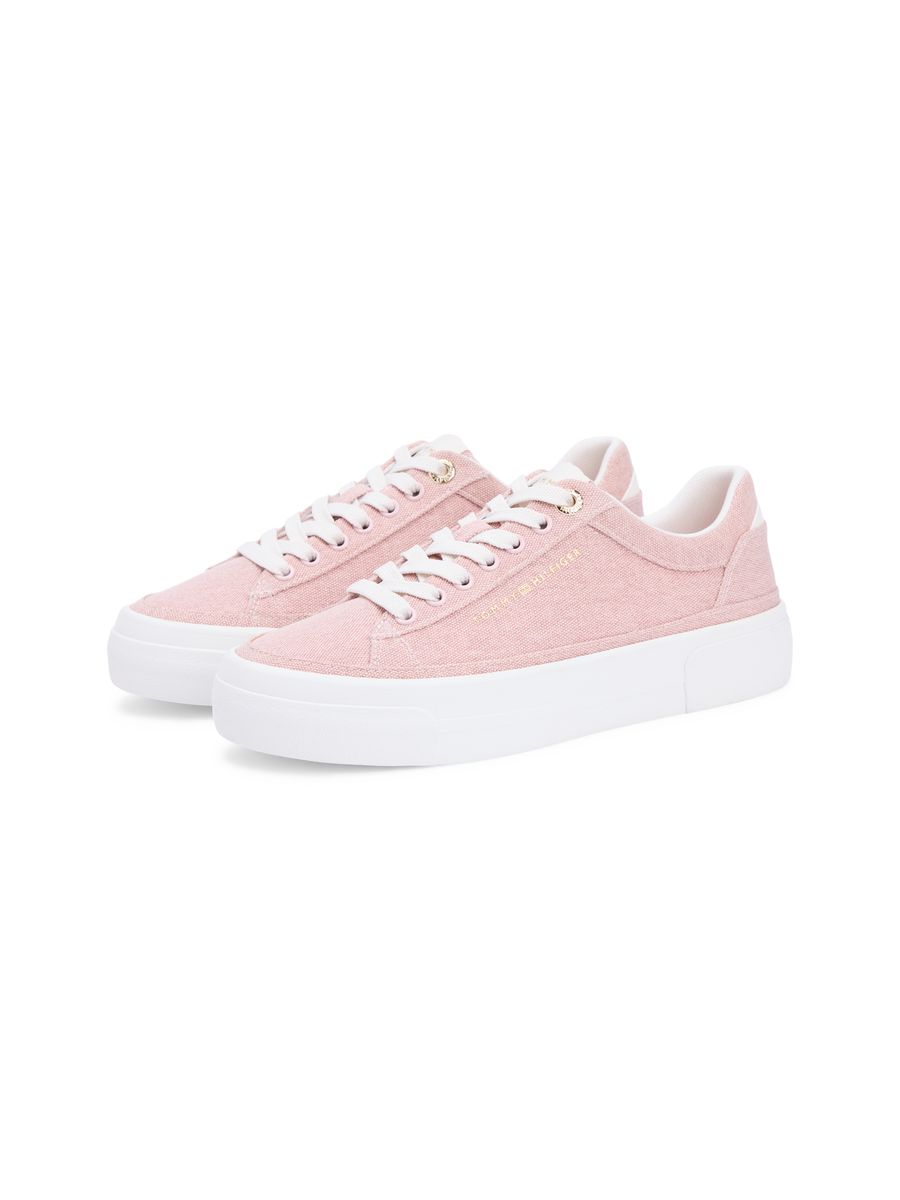 Low-Top Canvas-Sneaker mit Plateausohle
