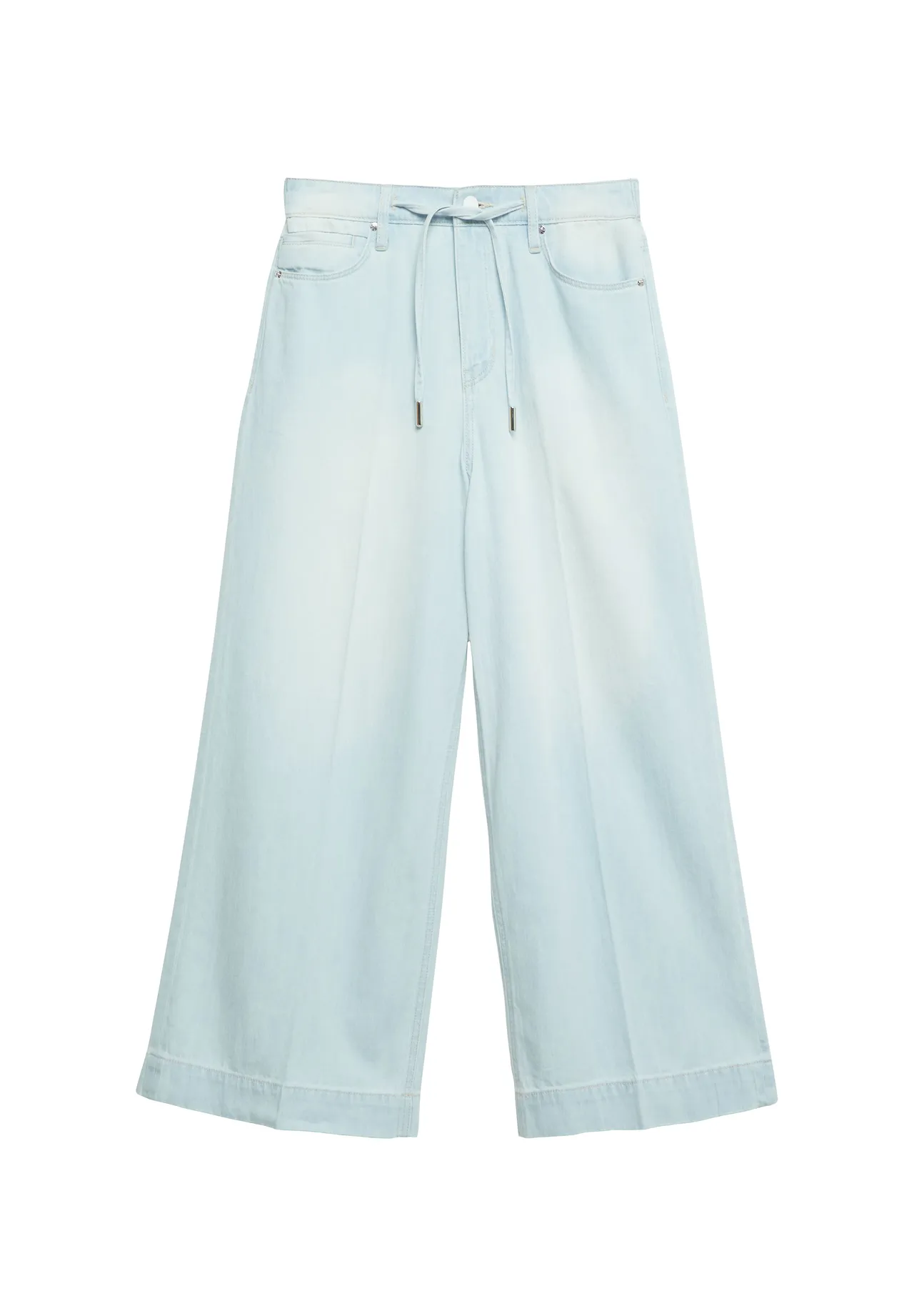 Weite Culotte-Jeans mit Tunnelzug