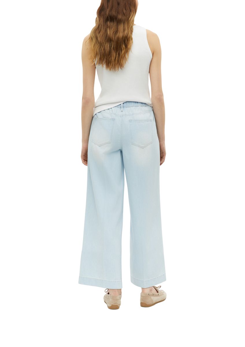 Weite Culotte-Jeans mit Tunnelzug