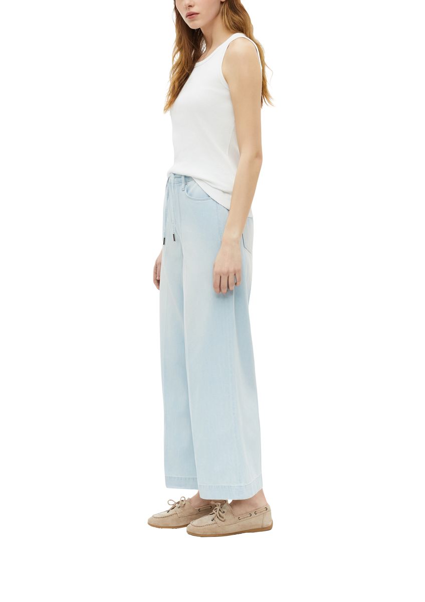 Weite Culotte-Jeans mit Tunnelzug