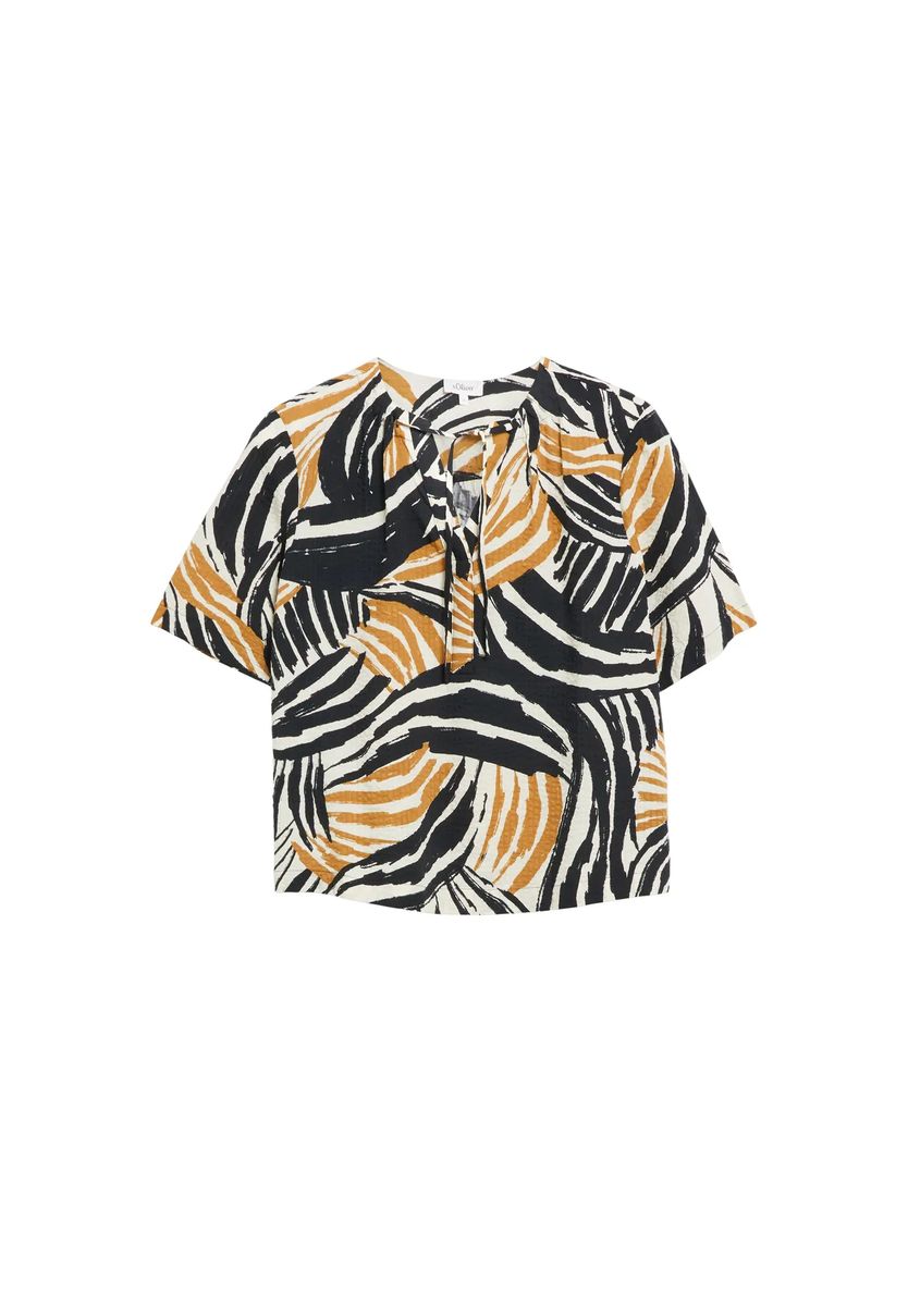 Bluse mit abstraktem Wellenmuster