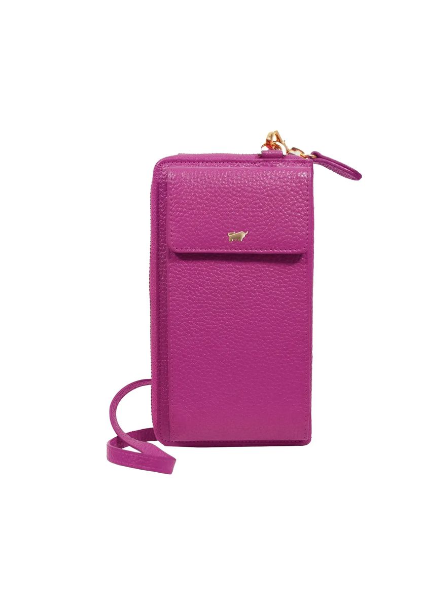 Genarbte Crossbody-Handytasche mit Organizer