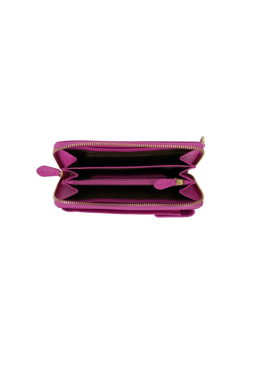 Genarbte Crossbody-Handytasche mit Organizer