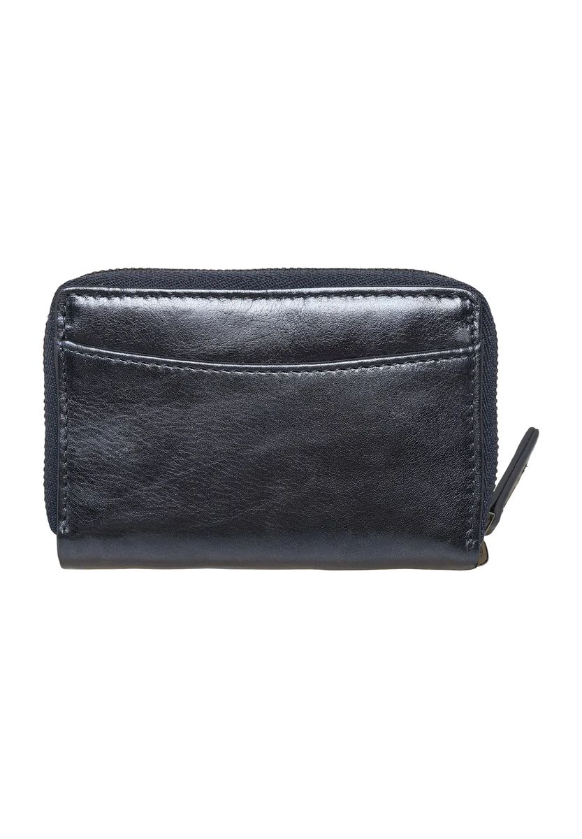 Kompakte Lederbrieftasche mit Rundumreißverschluss