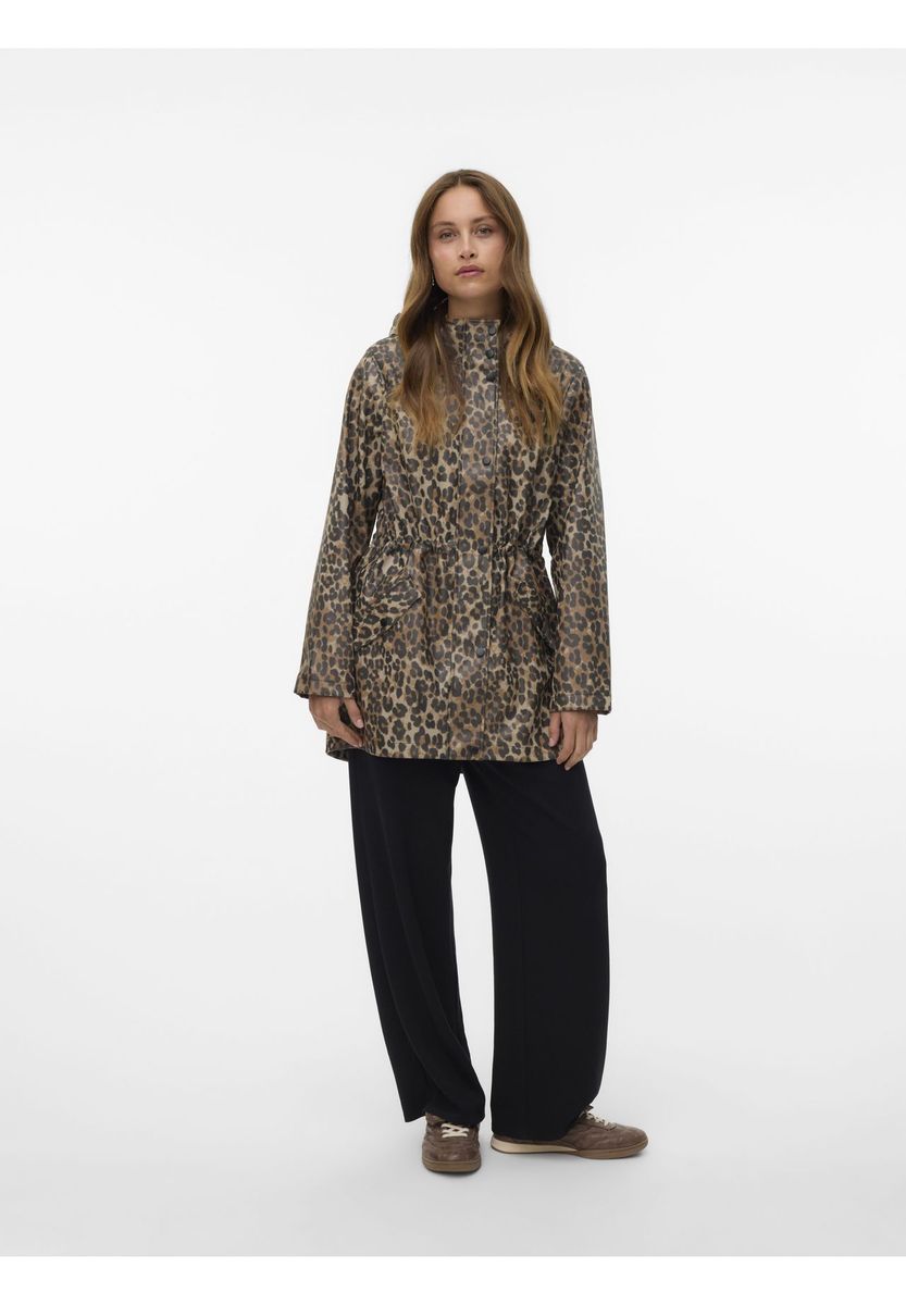 Parka mit Kapuze und Leopardenmuster