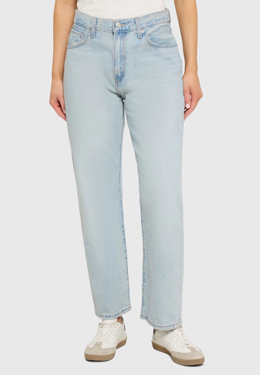 Gerade geschnittene High-Waist-Jeans