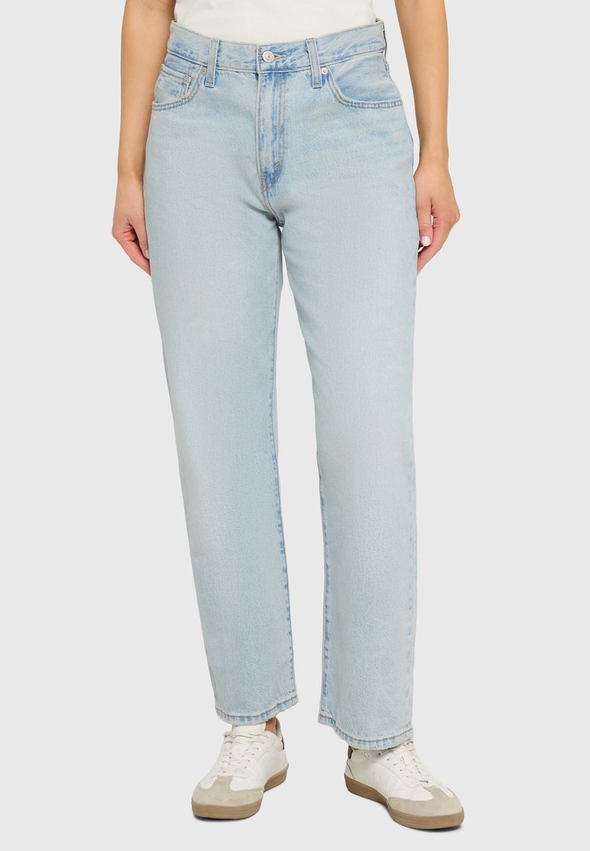 Gerade geschnittene High-Waist-Jeans