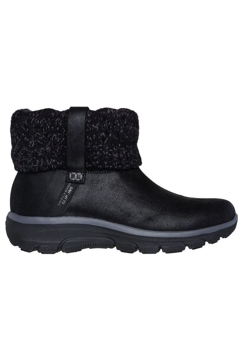 Gefütterte Stiefeletten mit Strickkragen