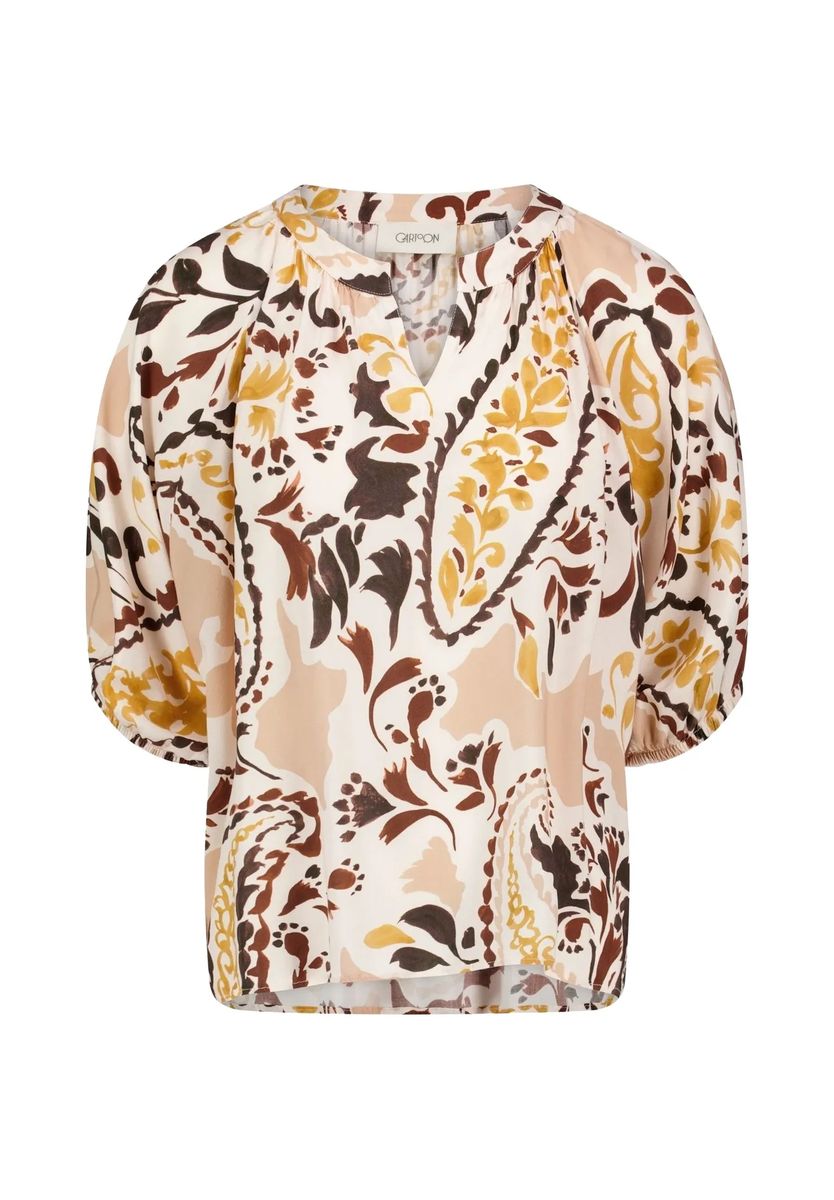 V-Ausschnitt Bluse mit Paisley-Muster