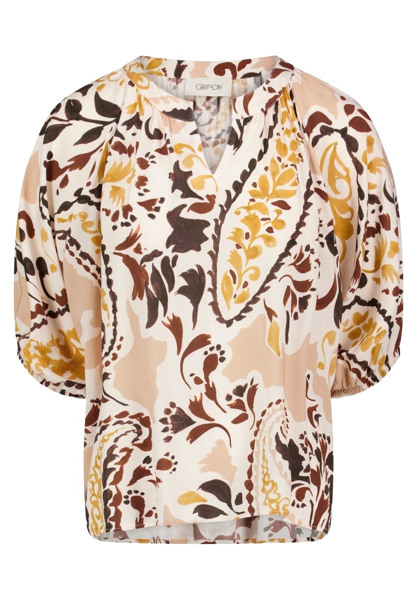 V-Ausschnitt Bluse mit Paisley-Muster
