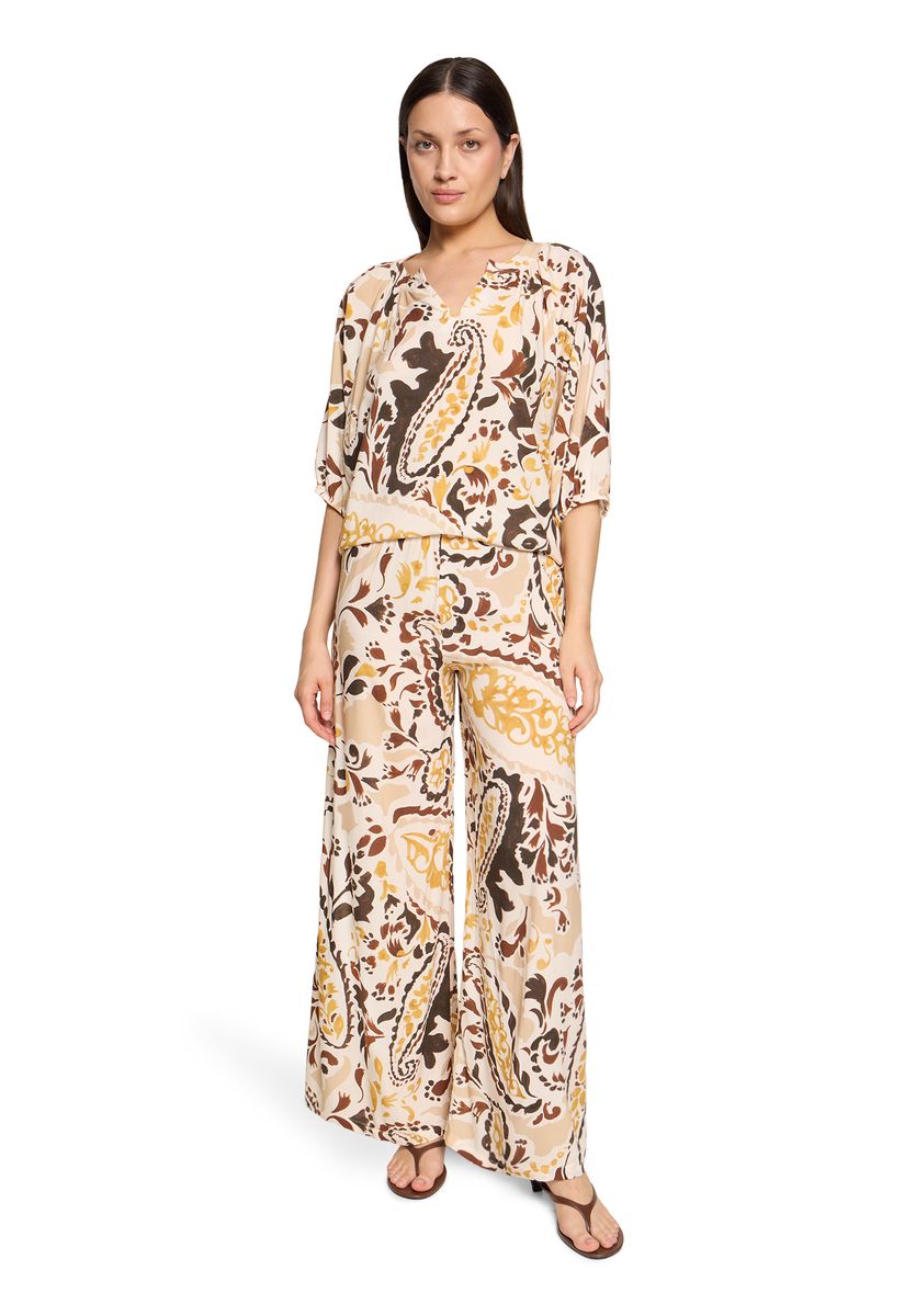 V-Ausschnitt Bluse mit Paisley-Muster