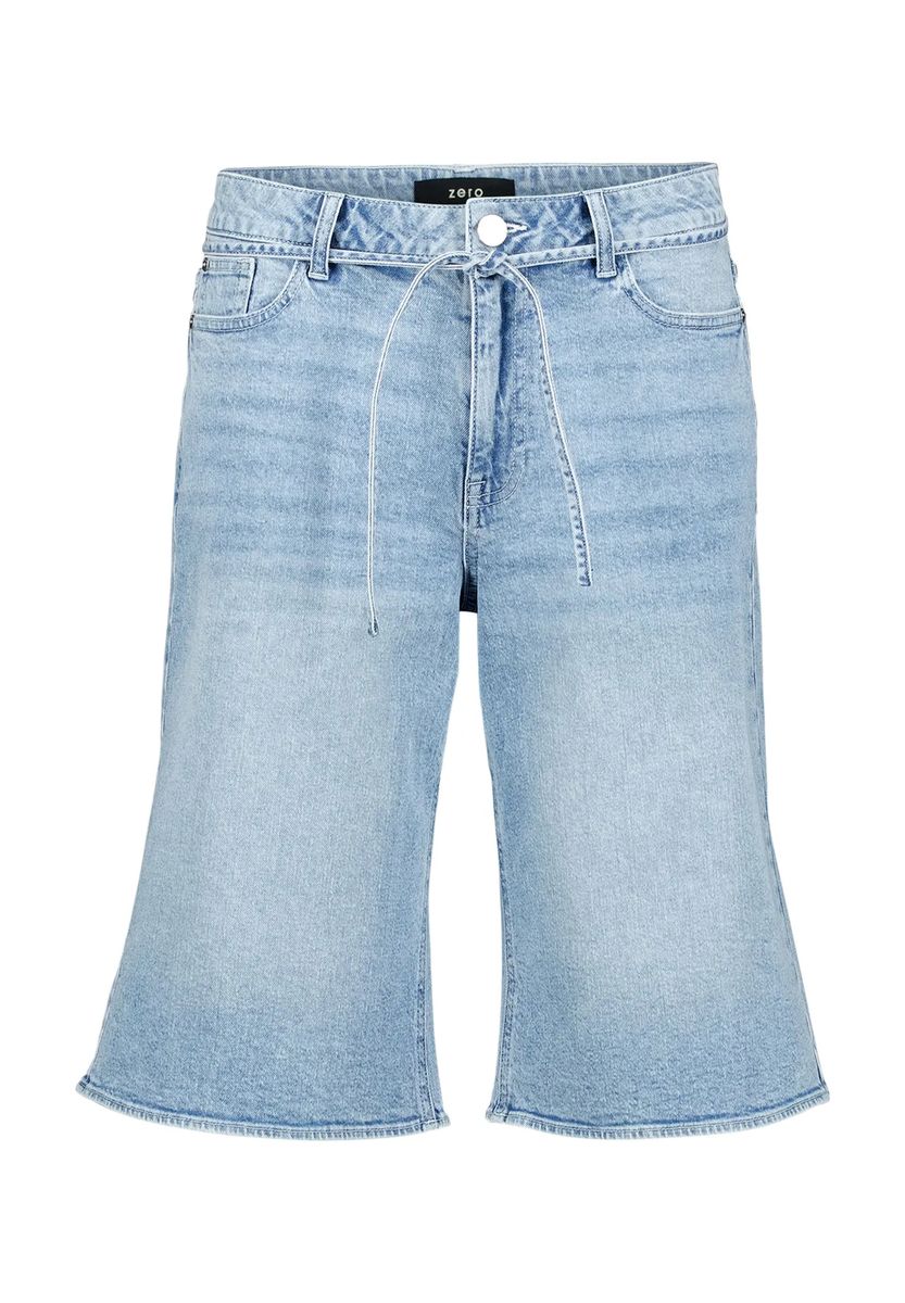 Denim-Bermuda-Shorts mit Bindegürtel