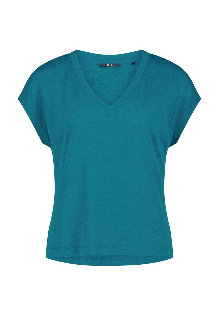 Lockeres V-Ausschnitt Kurzarm-Shirt