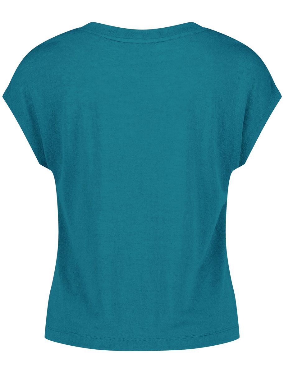 Lockeres V-Ausschnitt Kurzarm-Shirt