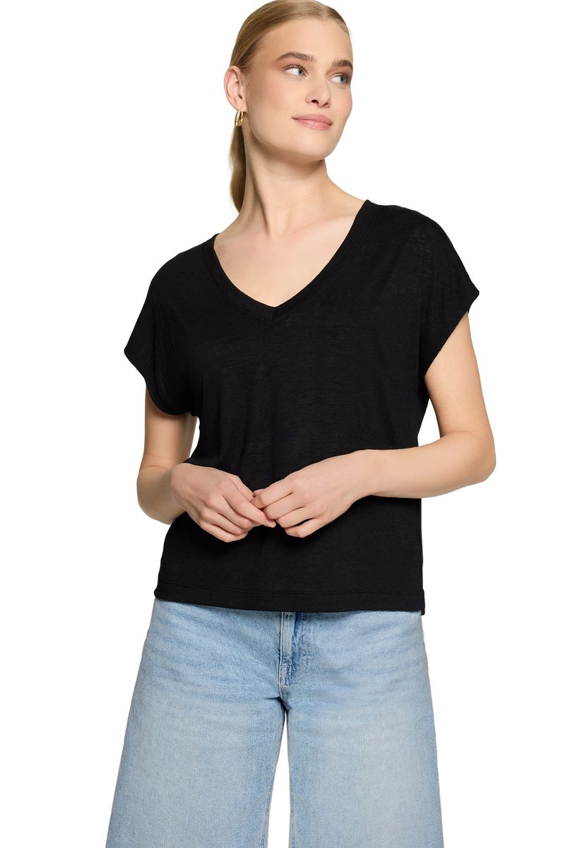 Minimalistisches T-Shirt mit V-Ausschnitt