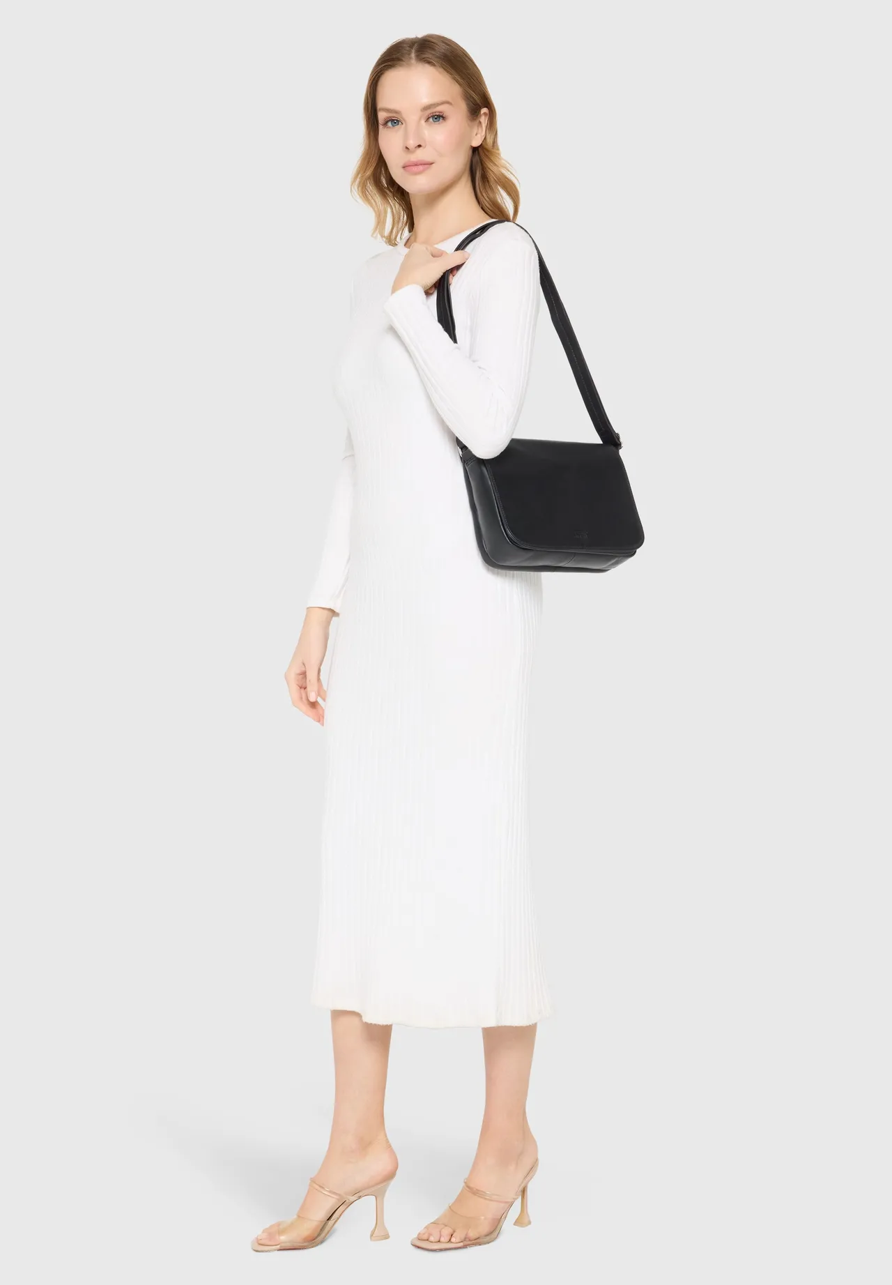 Minimalistische Leder-Umhängetasche