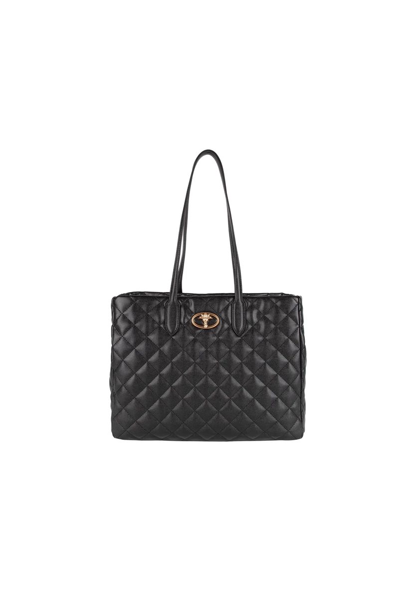 Gesteppter Shopper mit Logo-Plakette