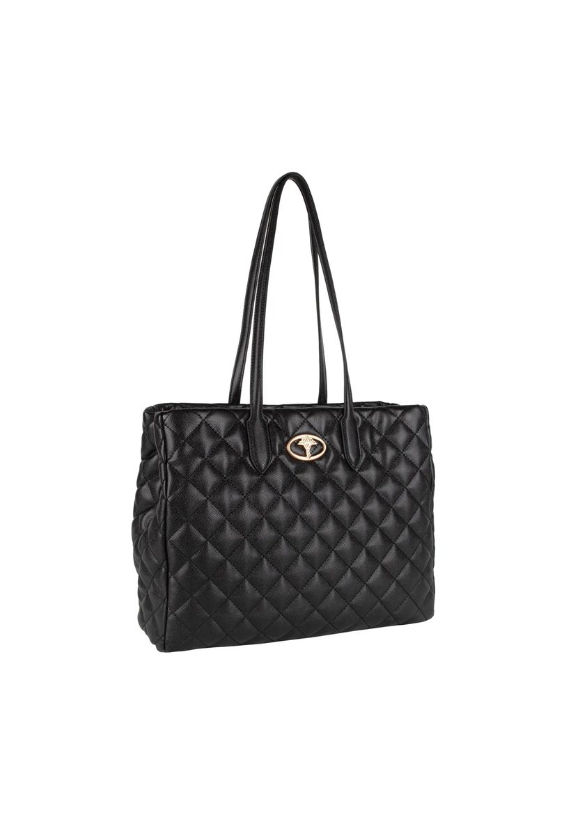 Gesteppter Shopper mit Logo-Plakette