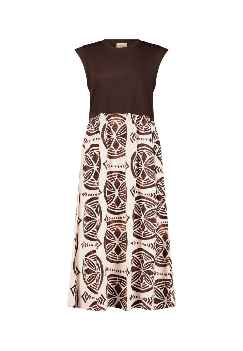 Gemustertes Mixed-Media Midi-Kleid