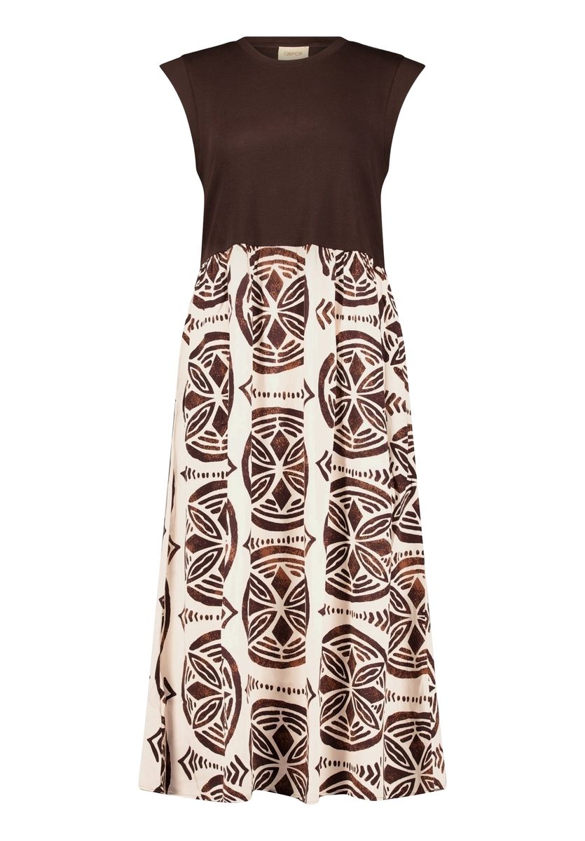 Gemustertes Mixed-Media Midi-Kleid