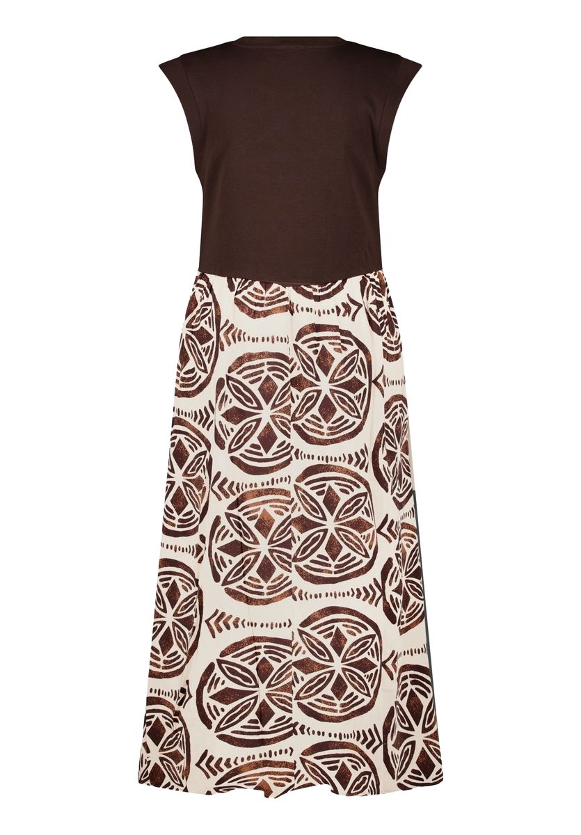 Gemustertes Mixed-Media Midi-Kleid