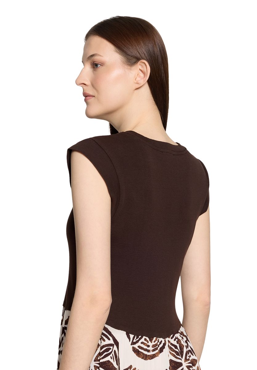 Gemustertes Mixed-Media Midi-Kleid