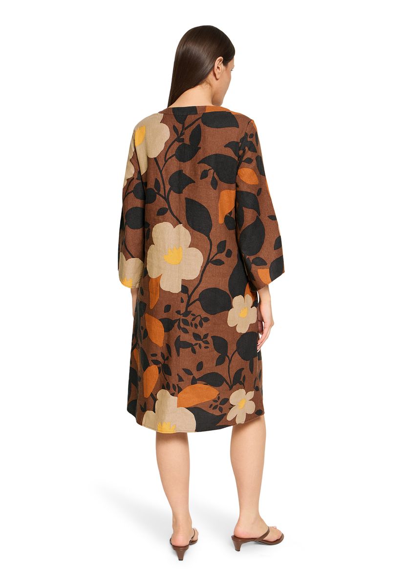 V-Ausschnitt Tunikakleid mit Blumenmuster