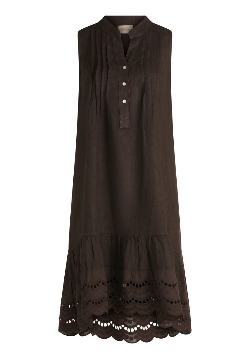 Leinen-Blusenkleid mit Stickerei