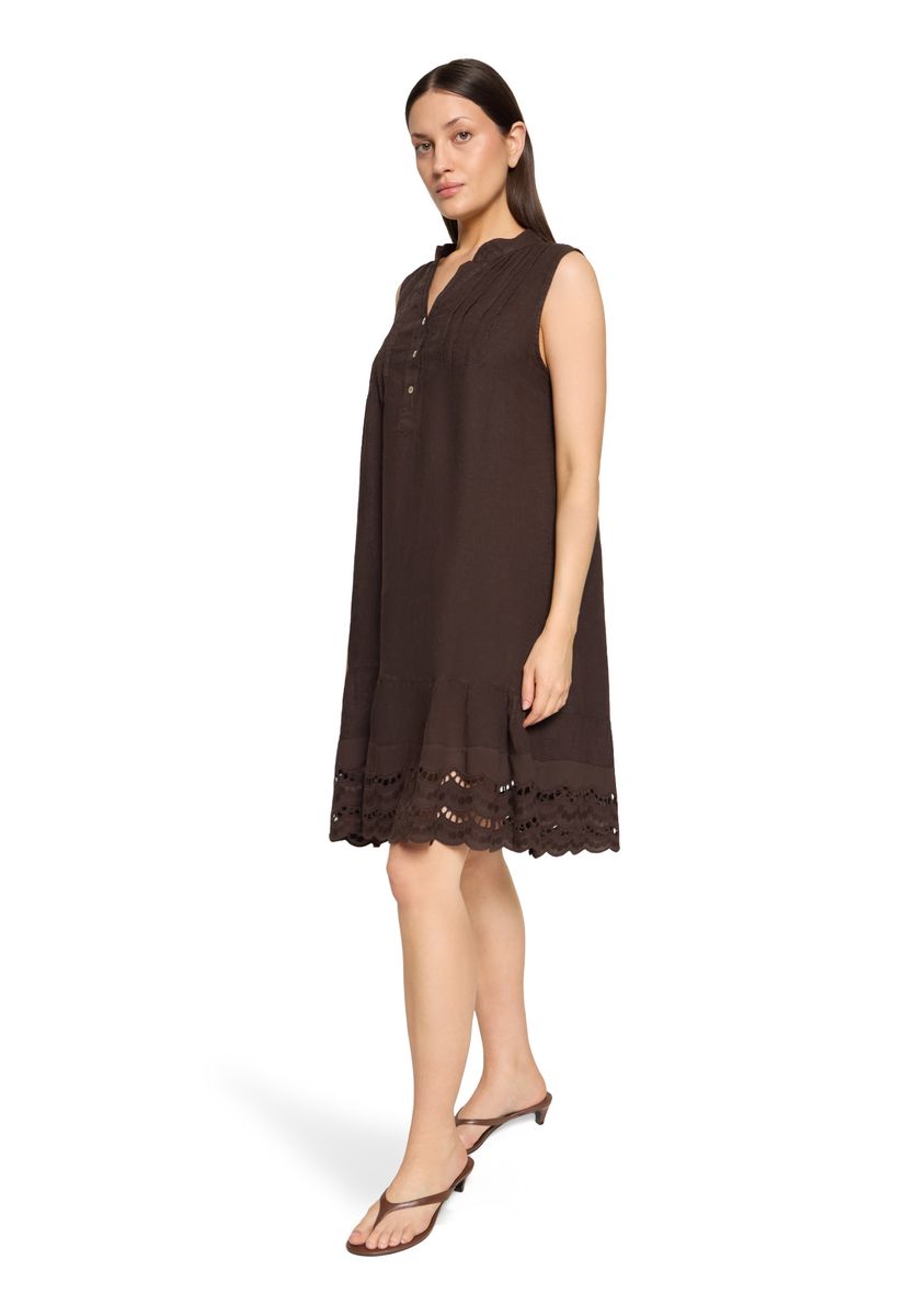 Leinen-Blusenkleid mit Stickerei