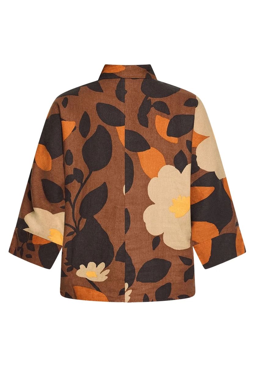 Florale Bluse aus Leinenmischung