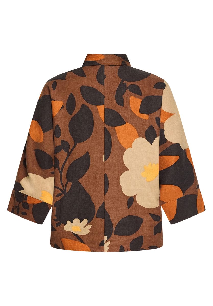 Florale Bluse aus Leinenmischung
