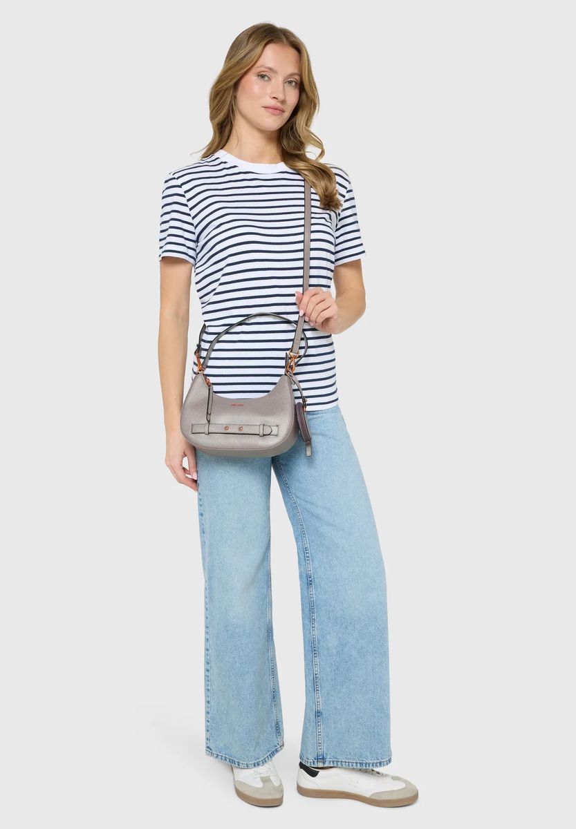 Strukturierte Metallic-Hobo-Tasche