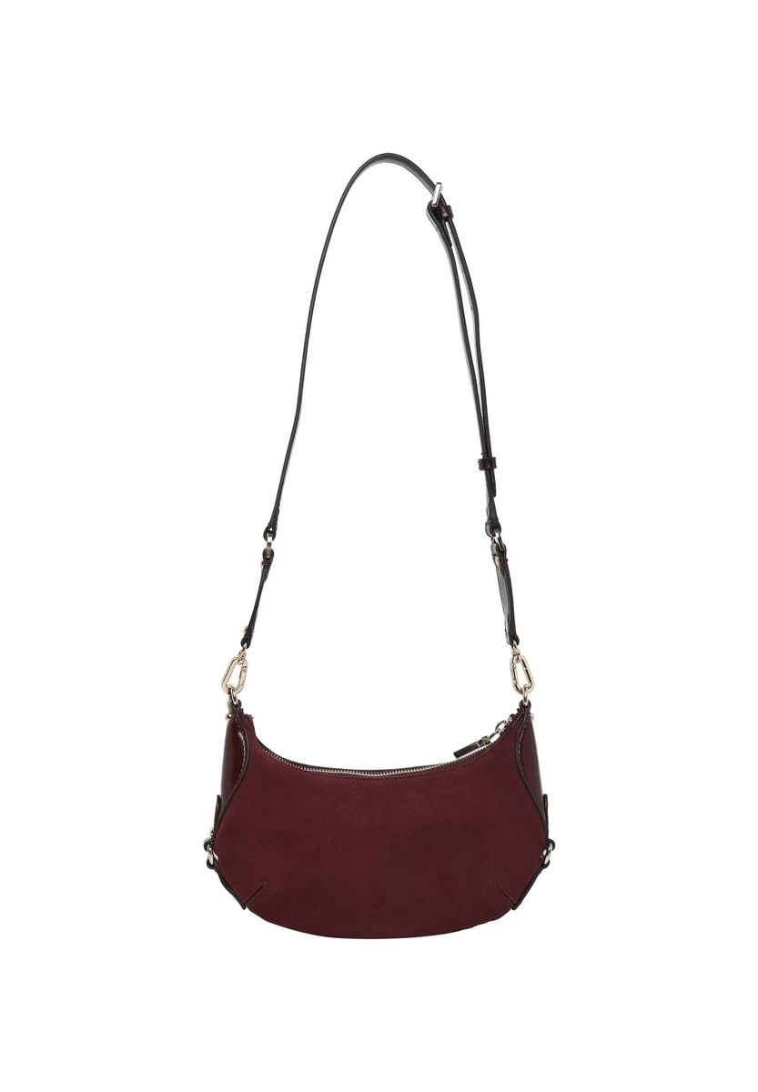 Schultertasche in Wildleder-Optik in Halbmondform