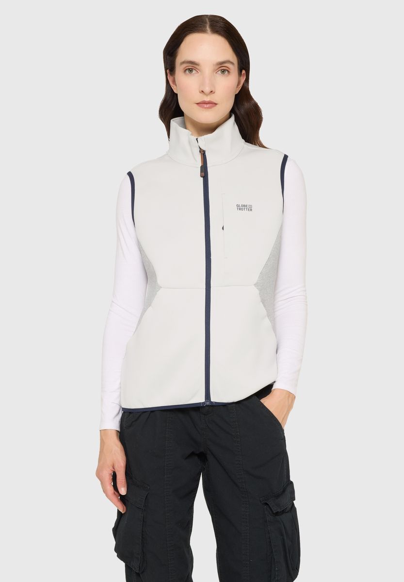 Sportliche Softshell-Weste mit Stehkragen