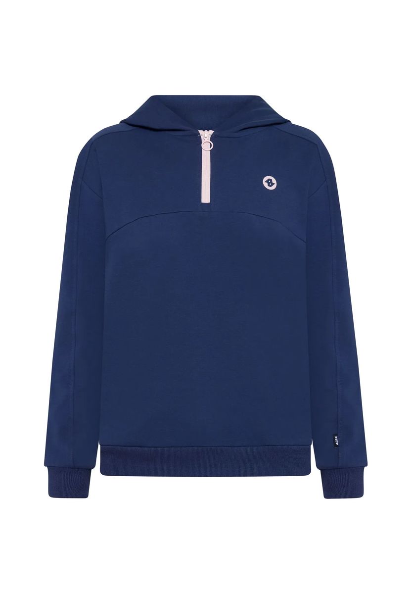Kapuzenpullover mit Viertel-Reißverschluss und Logo