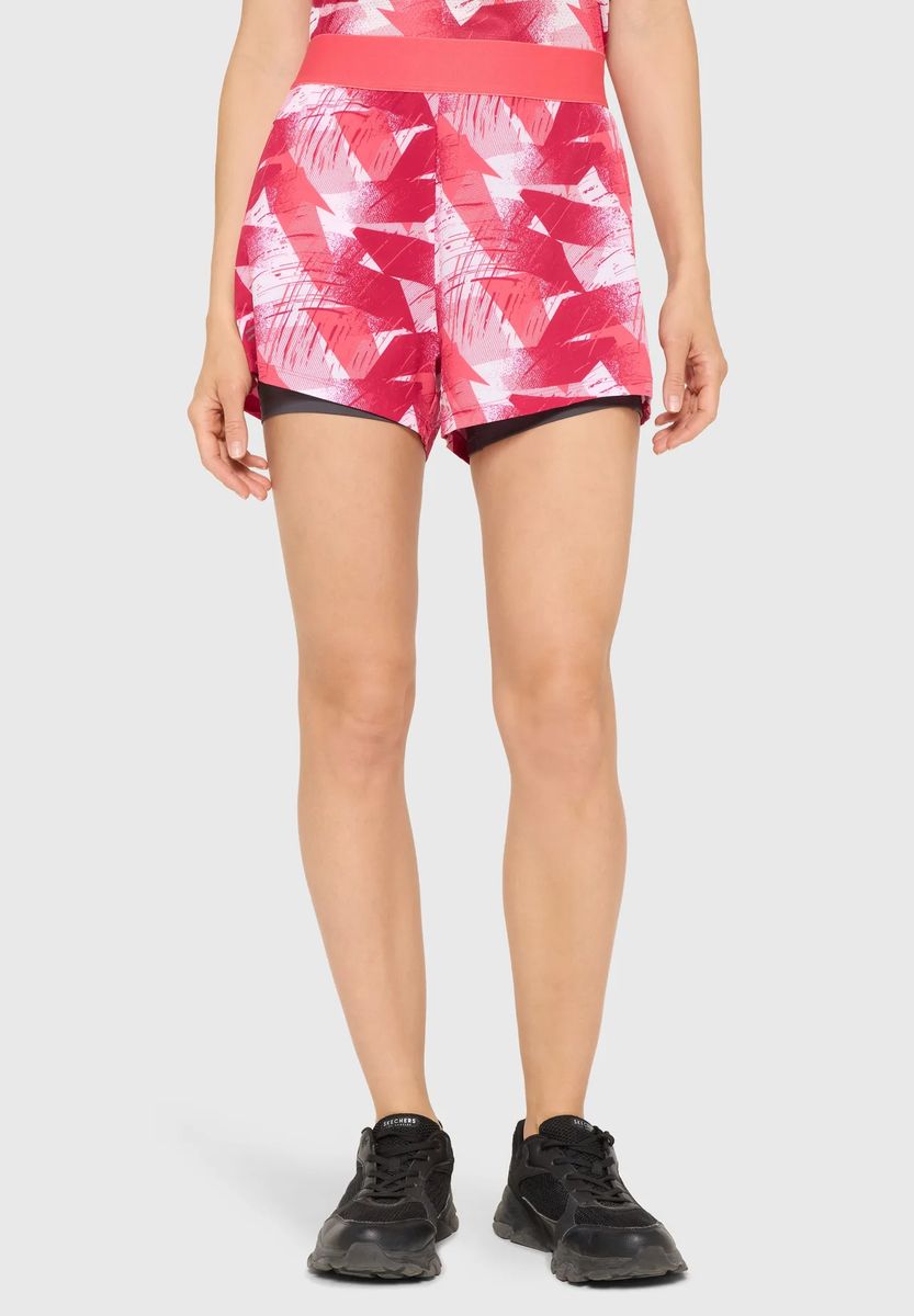 2-in-1 Gemusterte Trainingsshorts