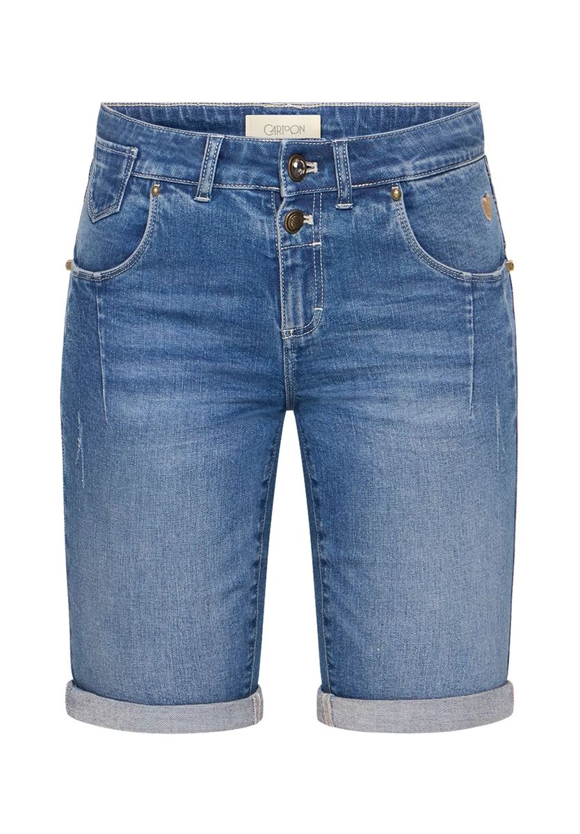 Schmal geschnittene Denim Bermuda-Shorts